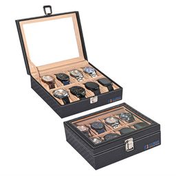 Kuber Industries 2-Pcs Black 8 Slots Wrist Watch Organiser-42