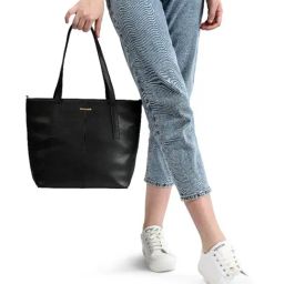Fastrack Black Solid Large Tote Handbag-image-13