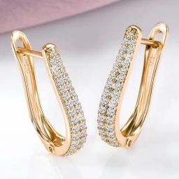 Peora Rose Gold Plated Cubic Zirconia Studded Fancy Huggie Earrings-picture-32