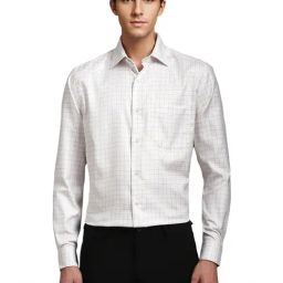Louis Philippe White Regular Fit Checks Shirt-image-23
