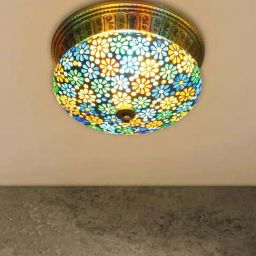 Kapoor Lamp Shades Glass & Brass Hanna Ceiling Light-image-75