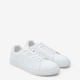 LUNA BLU by Westside White Perforated Lace-Up Sneakers-image-89