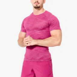 DOMYOS By Decathlon Men Magenta Purple Regular Fit T-Shirt-image-55