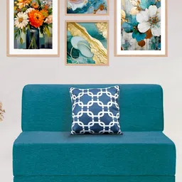 Clex SofaBed Blue Two Foldable 2 Seater Sofa Cum Bed-image-59