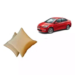 Auto Pearl Black & Red Leather Car Cushion (Pack of 2)-42