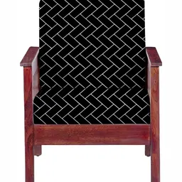 Lazi Black 2 Pieces Geometric Printed Elasticated 200 GSM Wooden Sofa Covers-image-5
