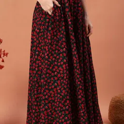 LookShine Women Red Polyester Printed Flared Regular Trousers-picture-27