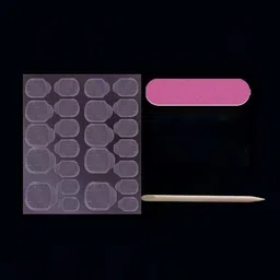The Pink Truck Set Of 24 Artificial Reusable Nails In Hearts In Clouds Design With Glue image 3