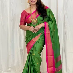 all about you Ethnic Motifs Woven Design Zari Pure Silk Kanjeevaram Saree-image-92