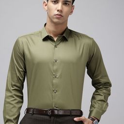 V Dot Pure Cotton Slim Fit Formal Shirt-image-97