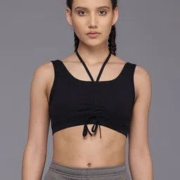 HRX by Hrithik Roshan Ruched Detail Medium Coverage Lightly Padded Workout Bra KL017_03-10