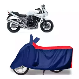 Auto Pearl Two Wheeler Cover with Bag for Suzuki Bandit, Red & Blue-image-11