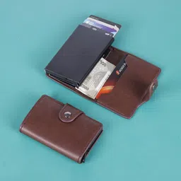 WATCHSTAR Men Zip Detail Leather Card Holder-picture-43