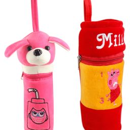 SS Impex Milk bottle cover First Trend High Quality Daily use Attractive Bottle Cover Pack of 2 - Pink Yellow-8