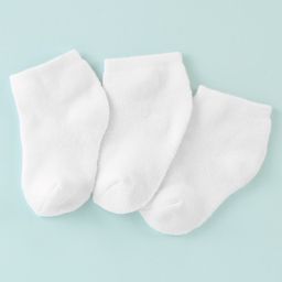 Honeyhap Premium Cotton Bamboo Regular Antibacterial Terry Socks Solid Colour Pack of 3 - White-image-96