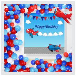 Untumble Aeroplane Theme Birthday Decoration Backdrop Arch Kit - Pack of 64-image-27