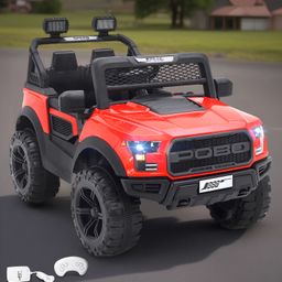 Battery Operated Ride On Jeep With Music and Lights - Red-8