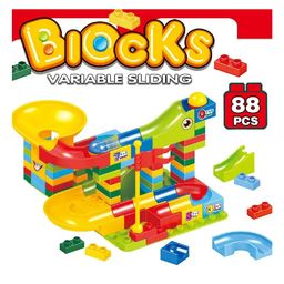 ADKD Marble Run Race Track Building Blocks and Brick Educational Toy For Kids  Pack of 88 Pieces - (Colour May Vary)-22