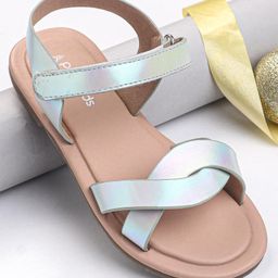 Pine Kids Velcro Closure Sandals - Silver-image-39