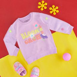 Pantaloons Baby Full Sleeves Text Detailed  Sweatshirt - Lavender-picture-43