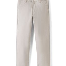 Pine Kids Cotton Elastane Woven Full Length Solid Color Stretchable Trouser - Beige-image-50