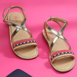 Aria+Nica Beads Detailed Sandals - Golden-picture-10