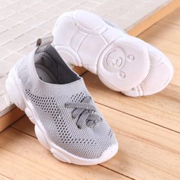 Babyoye Slip On Sneakers with Lace Detailing - Grey-image-80