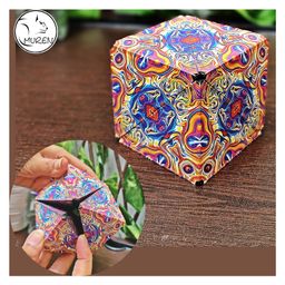 MUREN Shape Shifting Magic Cube 3D 72 shapes Magnetic Cube Variety Changeable Hand Flip Puzzle Toys-Multicolor-8