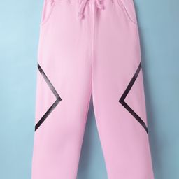 Kookie Kids Cotton Knit Full Length Wide Leg Side Tape Lounge Pant With Pockets - Light Pink-image-91