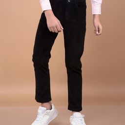 CRIMSOUNE CLUB Cotton Corduroy Trousers - Black-image-85