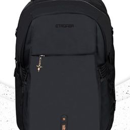 Baby Girl StrykerPolyester RexinCollege Office Casual Backpack For Unisex | Office Bag For Men & Women (Large | Black &Peach) - Height 18 Inches-image-4
