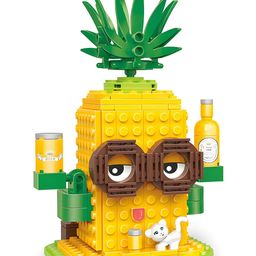 AKN TOYS 249PCS Fruit Street Pineapple Beer Shop Building Block Toy- PACK OF 1- COLOR MAY VARY-23
