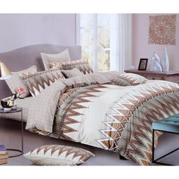 BhaiJi Bedsheets 220 TC Glace Cotton Bed Sheet King Size 108x108 Inch With 2 Pillow covers - Beige Allure-image-3