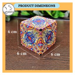MUREN Shape Shifting Magic Cube 3D 72 shapes Magnetic Cube Variety Changeable Hand Flip Puzzle Toys-Multicolor image 3