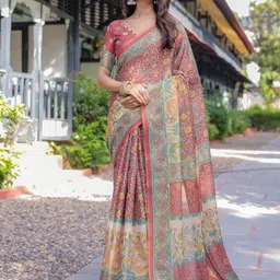ALMAARI FASHION Ethnic Motifs Printed Pure Cotton Saree-picture-47