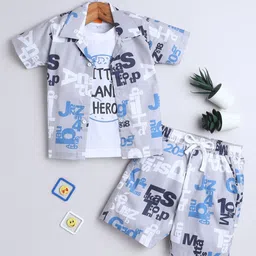 Ministitch Printed Shirt T-Shirt With Shorts Clothing Set-40