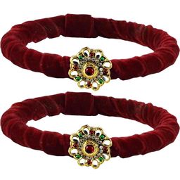 Vidhya Kangan Maroon Brass Bangles-image-75