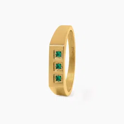 SWASHAA Zyro Trigreen Signet Mens Ring-picture-18
