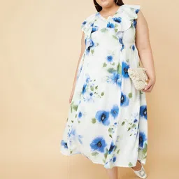 max Women Floral Printed A-Line Dress-15