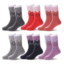 EL REGALO Kids Pack Of 6 Calf Length Socks-23