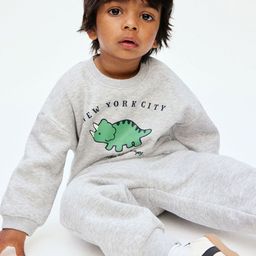 H&M 2-Piece Printed Brushed-Inside Sweatshirt Set-picture-29