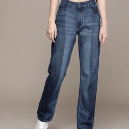 Moda Rapido Women Pure Cotton Mid Rise Straight Fit Heavy Fade Jeans-picture-39