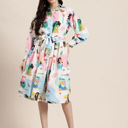 HERE&NOW Conversational Print Shirt Dress-picture-41