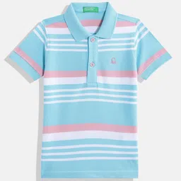 United Colors of Benetton Boys Pure Cotton Striped Polo Collar T-shirt-image-87
