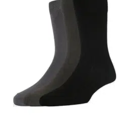 Peter England Dark Grey, Olive & Black Cotton Socks(Pack Of 3)-picture-15