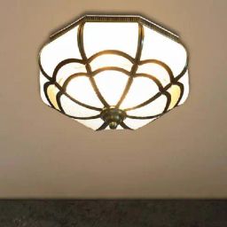 Kapoor Lamp Shades Glass & Brass Cartwheel Chrome Finish Ceiling Light-image-49