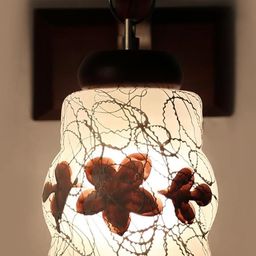 Somil Premium Designer Glass Wall / Night Lamp Elegant & Stylish Dcor Accent for Modern Interiors, color- Brown, White, Size:- 19 X 29 X 29.5 CM-image-91