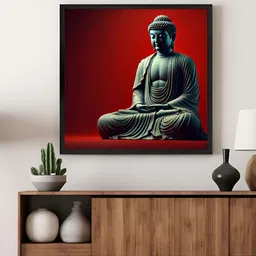 999Store Red & Grey Buddha Canvas Painting Wall Art-17