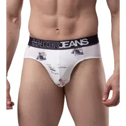 UnderJeans by Spykar White Printed Briefs-image-31