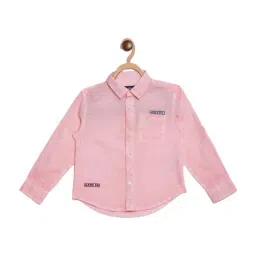 Blue Giraffe Kids Red Cotton Shirt-image-44